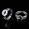 Transparent Acrylic Open Cuff Ring Components, Flat Round Ring Settings for Kids, Clear, US Size 3(14mm), Tray: 9mm
