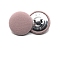 1-Hole Cloth Metal Buttons, Flat Round, Misty Rose, 20mm