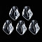 Transparent Glass Pendants, Petal, Clear, 24.5x16.5x5mm, Hole: 1.2mm