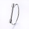 Tarnish Resistant 304 Stainless Steel Bangles, Stainless Steel Color, 2-1/2 inch(6.3cm)x1-7/8 inch(4.7cm), 4~9mm