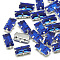 Sew on Rhinestone, Multi-strand Links, Glass Rhinestone, with Brass Prong Settings, Garments Accessories, Faceted, Rectangle, Platinum, Sapphire, 10.5x5.5x4mm, Hole: 1mm