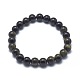 Natural Golden Sheen Obsidian Bead Stretch Bracelets&nbsp;BJEW-K212-A-020-7