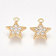 Brass Cubic Zirconia Charms&nbsp;KK-S350-278-1