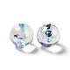 UV Plating Rainbow Iridescent Acrylic Beads&nbsp;TACR-D010-01A-3