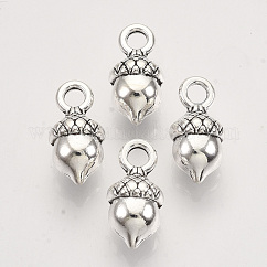 Tibetan Style Alloy Pendants,  Cadmium Free & Lead Free, Acorns, Antique Silver, 13.5x6.5x6.5mm, Hole: 2mm, about 410pcs/500g