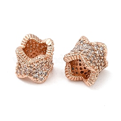 Rack Plating Brass Cubic Zirconia European Beads&nbsp;KK-K349-08RG