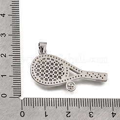 Brass Micro Pave Clear Cubic Zirconia Pendants&nbsp;KK-Z163-09P