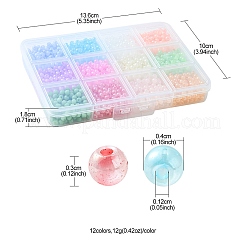 144G 12 Colors 6/0 Imitation Jade Glass Seed Beads&nbsp;SEED-YW0002-29