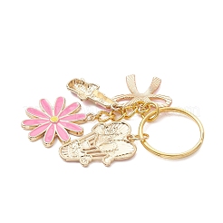 Flower with Hot Air Balloon Alloy Enamel Keychains&nbsp;KEYC-JKC01448