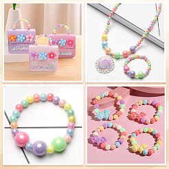 Opaque Acrylic Round & Rondelle Polymer Clay Rhinestone European Beads Findings Kits&nbsp;DIY-PA0001-21