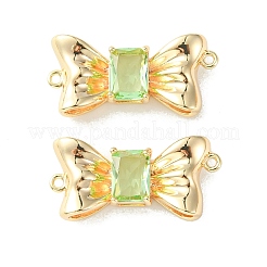 Brass Pave Cubic Zirconia Connector Charms&nbsp;KK-L208-01G-04