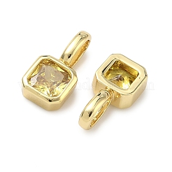 Brass Micro Pave Cubic Zirconia Charms&nbsp;KK-G555-21G-09