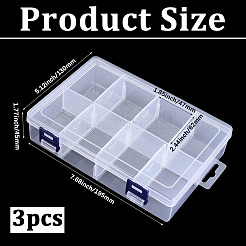 3Pcs 8 Grids PP Plastic Adjustable Dividers Boxes&nbsp;CON-PA0001-13