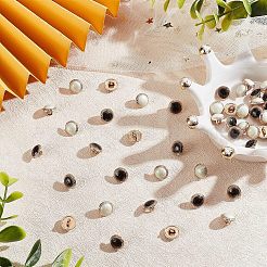 60Pcs 2 Colors 1-Hole Alloy Shank Button&nbsp;BUTT-OC0001-28