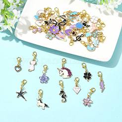 20Pcs 20 Styles Alloy Enamel Pendant Decorations&nbsp;HJEW-FS00047
