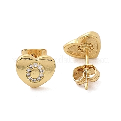 Rack Plating Brass Micro Pave Clear Cubic Zirconia Stud Earrings&nbsp;EJEW-K299-01G-O