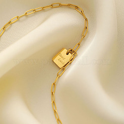 Brass Square with Word GOOD LUCK Charm Anklets for Women&nbsp;FS-WG0CD3F-01