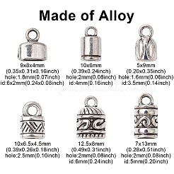 120Pcs 6 Styles Tibetan Style Alloy Cord Ends&nbsp;TIBE-CJ0001-29
