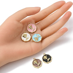 5Pcs Rack Plating Alloy Enamel Pendants&nbsp;ENAM-YW0002-45