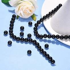 Synthetic Black Stone Beads Strands&nbsp;X-G-G088-10mm