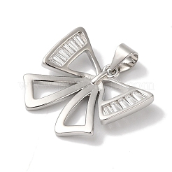 Rack Plating Brass Micro Pave Cubic Zirconia Pendants&nbsp;KK-B092-12P