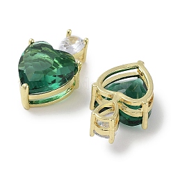 Real 18K Gold Plated Rack Plating Brass Micro Pave Cubic Zirconia Pendants&nbsp;KK-R161-04G-08