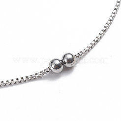 Tarnish Resistant 304 Stainless Steel Box Chain Anklets&nbsp;AJEW-G024-12P