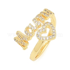 Mother's Day Brass Micro Pave Cubic Zirconia Cuff Open Rings&nbsp;CU-CBACDF6-07G-01