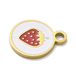 304 Stainless Steel Fruit Enamel Pendants&nbsp;LS-STAS-G362-04G-07