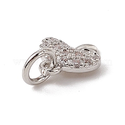 Brass Micro Pave Cubic Zirconia Charms&nbsp;ZIRC-F132-19P