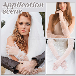 1 Pair Tulle Long Gloves for Wedding Bride Supplies&nbsp;AJEW-ME0001-73