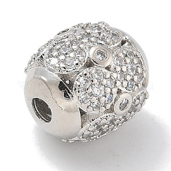 Rack Plating Brass Micro Pave Cubic Zirconia Beads&nbsp;KK-L224-030P