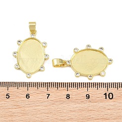 Brass Pave Clear Cubic Zirconia Pendants&nbsp;KK-CBA6A75-01G