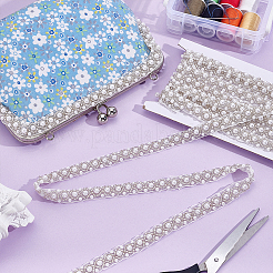 5Yards Polyester & Resin Beaded Trim Ribbon&nbsp;OCOR-NB0002-83