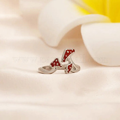 Brass Enamel Cuff Open Rings for Women&nbsp;WG7A357-01