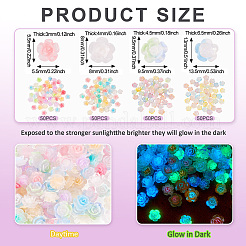 200Pcs 4 Styles Luminous Resin Decoden Cabochons&nbsp;RESI-TA0003-54