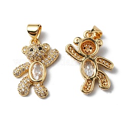Rack Plating Brass Micro Pave Cubic Zirconia Pendants&nbsp;KK-P235-05G