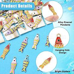 40Pcs 5 Colors Alloy Enamel Pendants&nbsp;ENAM-CJ0007-46