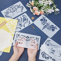 10Pcs 10 Styles Face Painting Theme PET Plastic Hollow Plastic Drawing Painting Stencils Templates&nbsp;DIY-GF0012-64