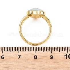 Natural Amazonite Finger Rings with Brass Findings&nbsp;G-H353-03G-03