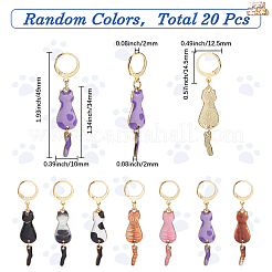 Alloy Enamel Pendants Cat Charms Locking Stitch Marker&nbsp;HJEW-SC00111