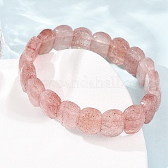 Synthetic Strawberry Quartz Beaded Stretch Bracelets for Unisex&nbsp;G-K303-01F