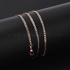 Brass Curb Chains Necklaces for Women&nbsp;NJEW-D302-39RG