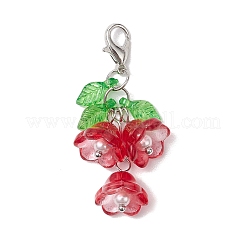 7Pcs 7 Colors Lily of the Valley Acrylic & Glass Pendant Decorations&nbsp;HJEW-JM02414