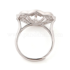 925 Sterling Silver Micro Pave Cubic Zirconia Design Ring Mounts Fittings with Pearl Seat&nbsp;STER-B003-11P