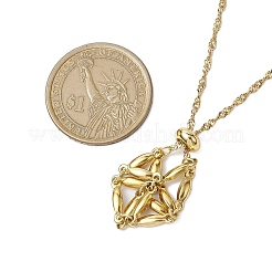 3Pcs 3 Sizes 304 Stainless Steel Singapore Chain Macrame Pouch Necklace Making&nbsp;NJEW-JN05070-02