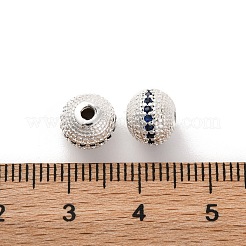 Brass Micro Pave Cubic Zirconia Beads&nbsp;KK-C071-08S-02