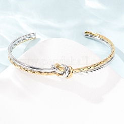 Duo Tone 304 Stainless Steel Knot Open Cuff Bangles for Women&nbsp;SA-CBA2192-05GP-03