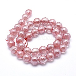 Electroplated Cherry Quartz Glass Beads Strands&nbsp;G-O164-04-12mm
