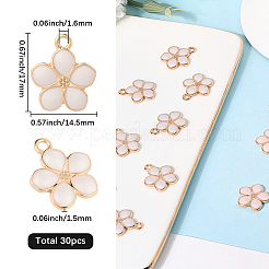 30Pcs Light Gold Plated Alloy Enamel Pendants&nbsp;ENAM-SC0006-75B
